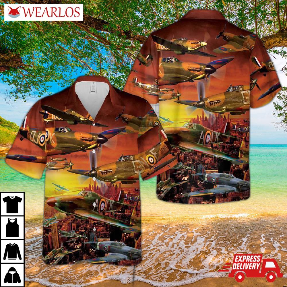 Raf Supermarine Spitfire And Hawker Hurricane Hawaiian Shirt