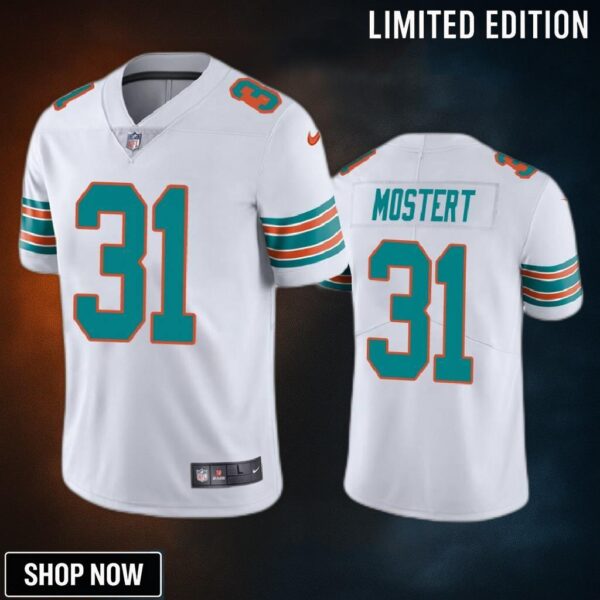 Raheem Mostert 31 Miami Dolphins White Vapor Limited Jersey