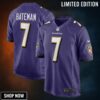 Rashod Bateman Baltimore Ravens Game Player Jersey - Purple