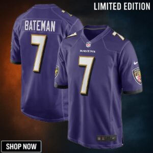 Rashod Bateman Baltimore Ravens Game Player Jersey - Purple