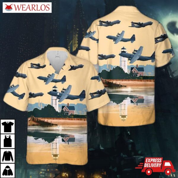 Rhode Island Air National Guard 143D Airlift Squadron Lockheed C-130j-30 Hercules Hawaiian Shirt