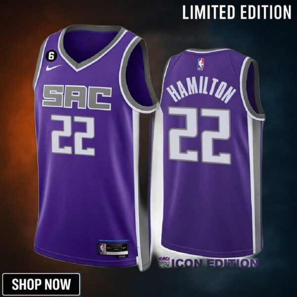Richard Hamilton 22 Sacramento Kings Purple Icon Edition -23 Unisex Jersey Swingman
