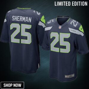 Richard Sherman Seattle Seahawks Nike Game Jersey - College Navy