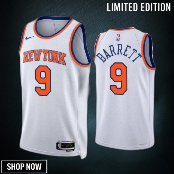 Rj Barrett 9 New York Knicks White Jersey -23 Association Edition Swingman