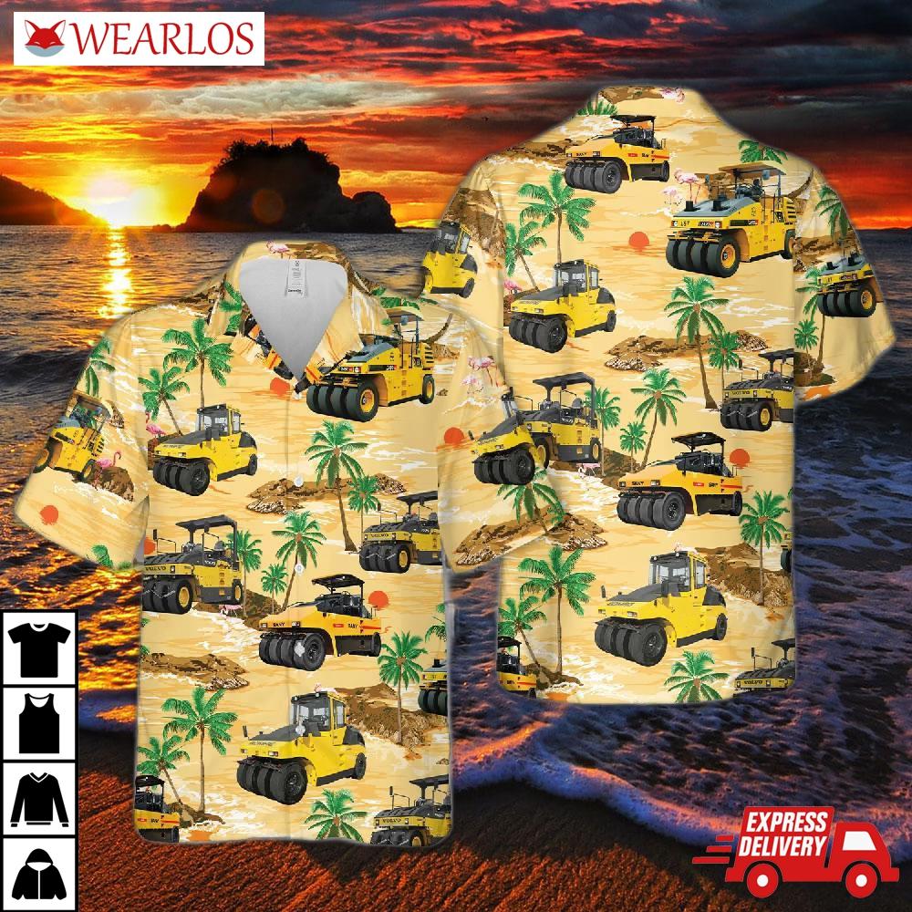 Road Construction Pneumatic Tire Roller Ptr Hawaiian Shirt