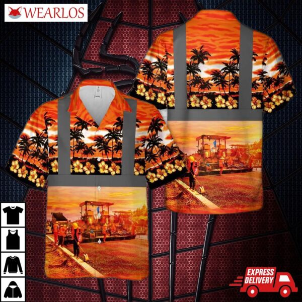Road Construction Tropical Hawaiian Shirt