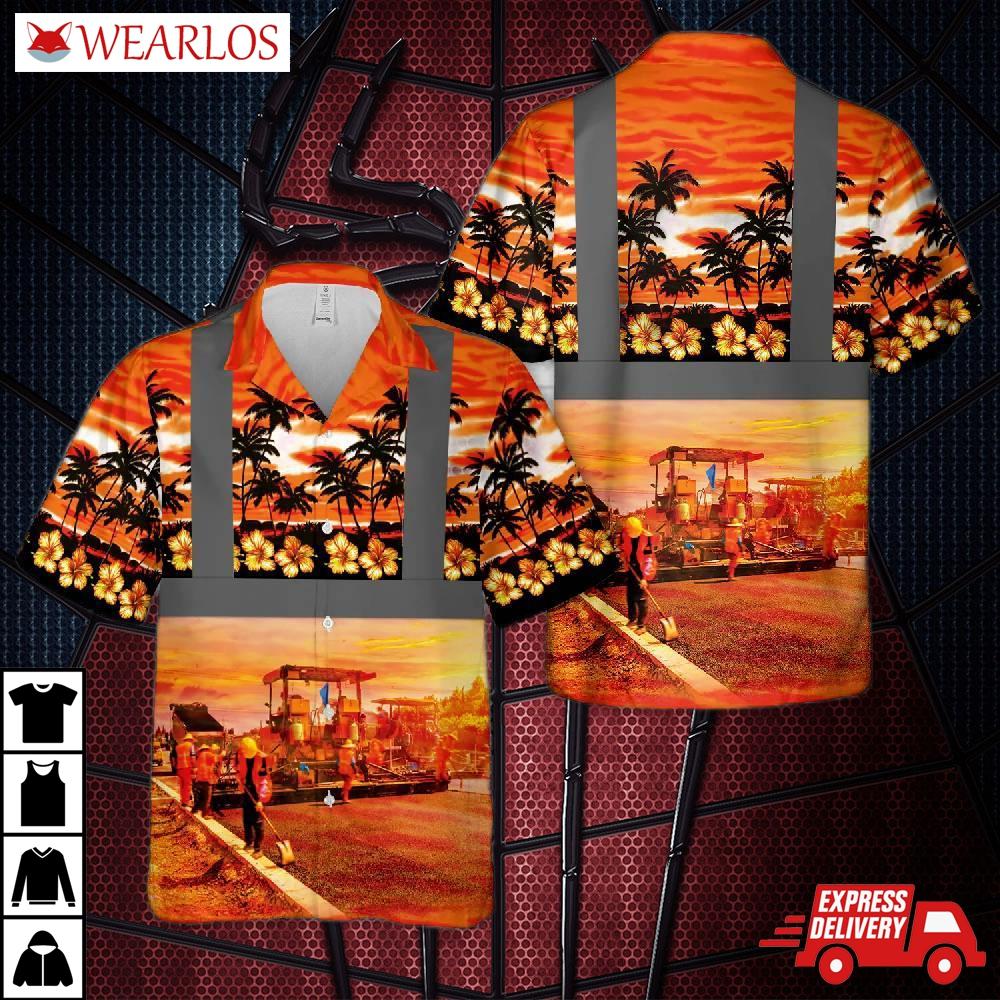 Road Construction Tropical Hawaiian Shirt