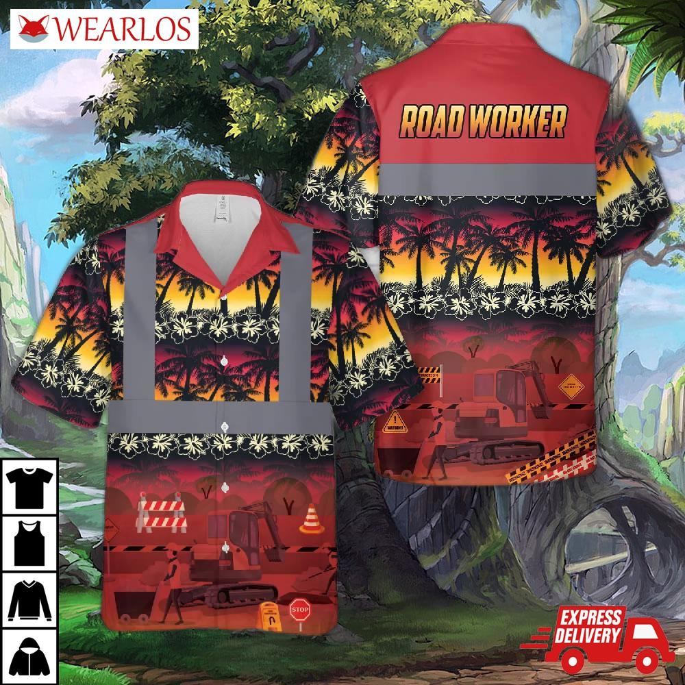 Road Worker Tropical Hawaiian Shirt