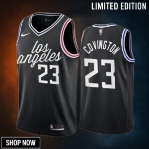 Robert Covington -23 Los Angeles Clippers Black 23 City Edition Jersey Cursive - Men