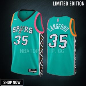 Romeo Langford 35 -23 San Antonio Spurs Turquoise City Edition Jersey Swingman