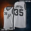 Romeo Langford 35 San Antonio Spurs Statement Edition Gray Jersey Trade - Men
