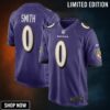Roquan Smith 0 Baltimore Ravens Team Game Men Jersey - Purple