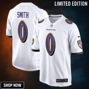 Roquan Smith 0 Baltimore Ravens Team Game Men Jersey - White