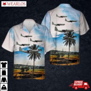 Royal Air Force Lockheed Martin C-130j-30 Hercules C4 (l-382) Zh865 Hawaiian Shirt