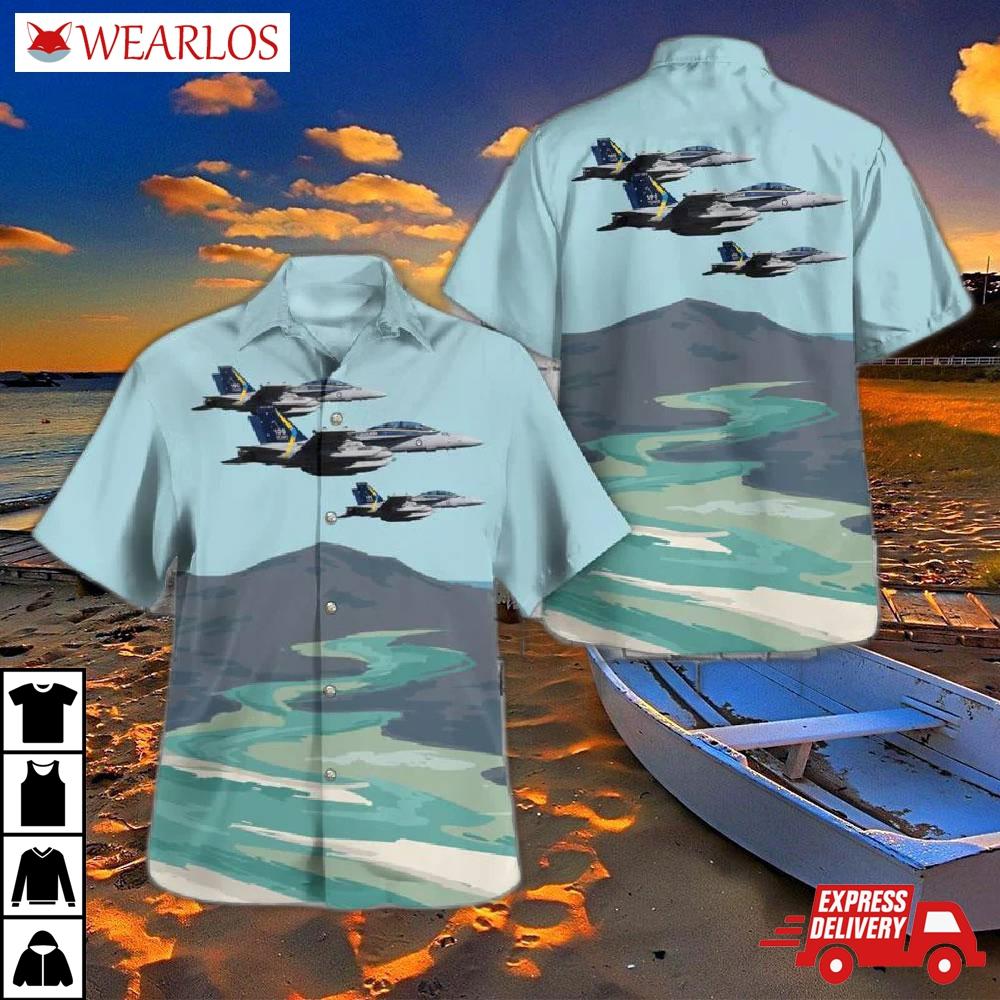 Royal Australian Air Force No. 6 Squadron, 82 Wing, Boeing E/a-18g Growler Hawaiian Shirt
