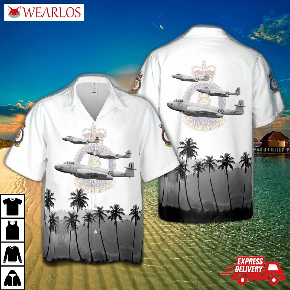 Royal Australian Air Force No. 77 Squadron Raaf Gloster Meteor Hawaiian Shirt