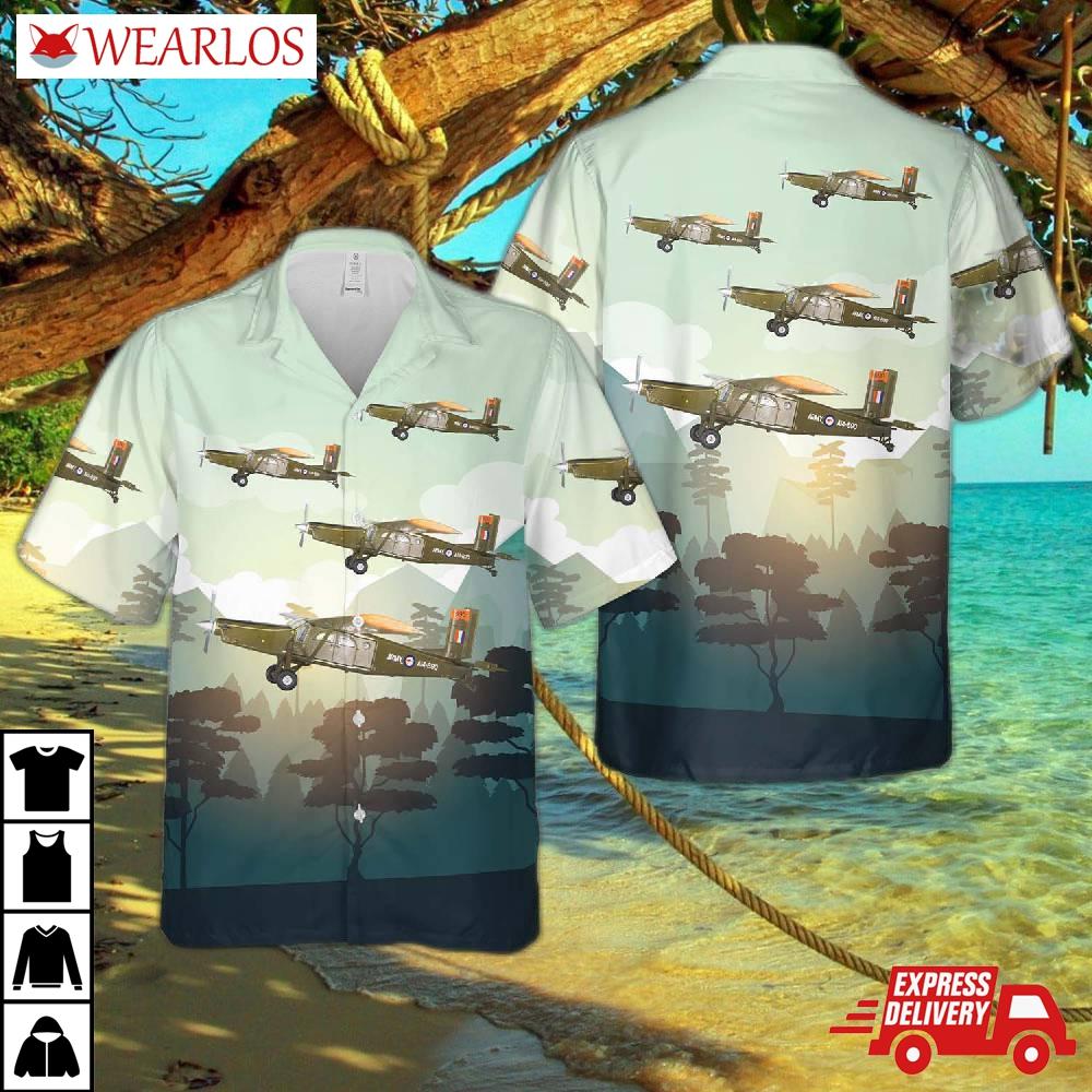 Royal Australian Army Aviation Corps Pilatus Pc-6 Turbo Porter A14-690 “nui Dat” Hawaiian Shirt