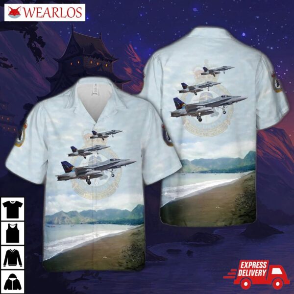 Royal Canadian Air Force 409 "nighthawk'' Squadron F-18 Hawaiian Shirt