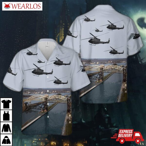 Royal Canadian Air Force Bell Ch-146 Griffon Over Sault Ste. Marie, Ontario Hawaiian Shirt