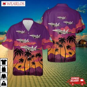 Royal Canadian Air Force Mcdonnell Douglas Cf-188a Hornet (cf-18a) 410 Squadron "cougars" Hawaiian Shirt