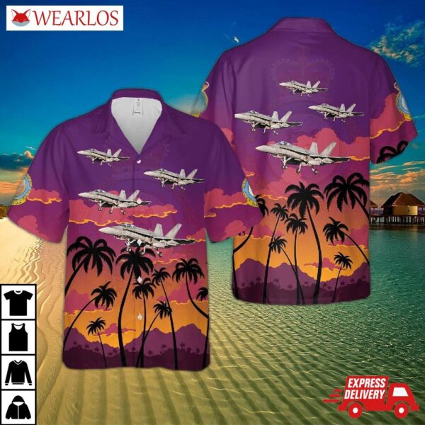Royal Canadian Air Force Mcdonnell Douglas Cf-188a Hornet (cf-18a) 410 Squadron "cougars" Hawaiian Shirt