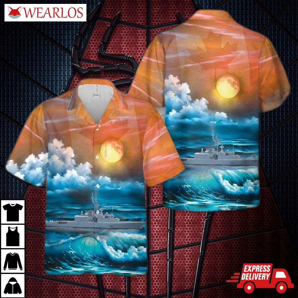 Royal Canadian Navy Hmcs Athabaskan (ddg 282) Hawaiian Shirt