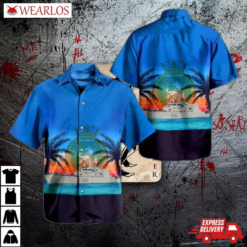Royal Canadian Navy Hmcs Brandon (mm 710) Hawaiian Shirt