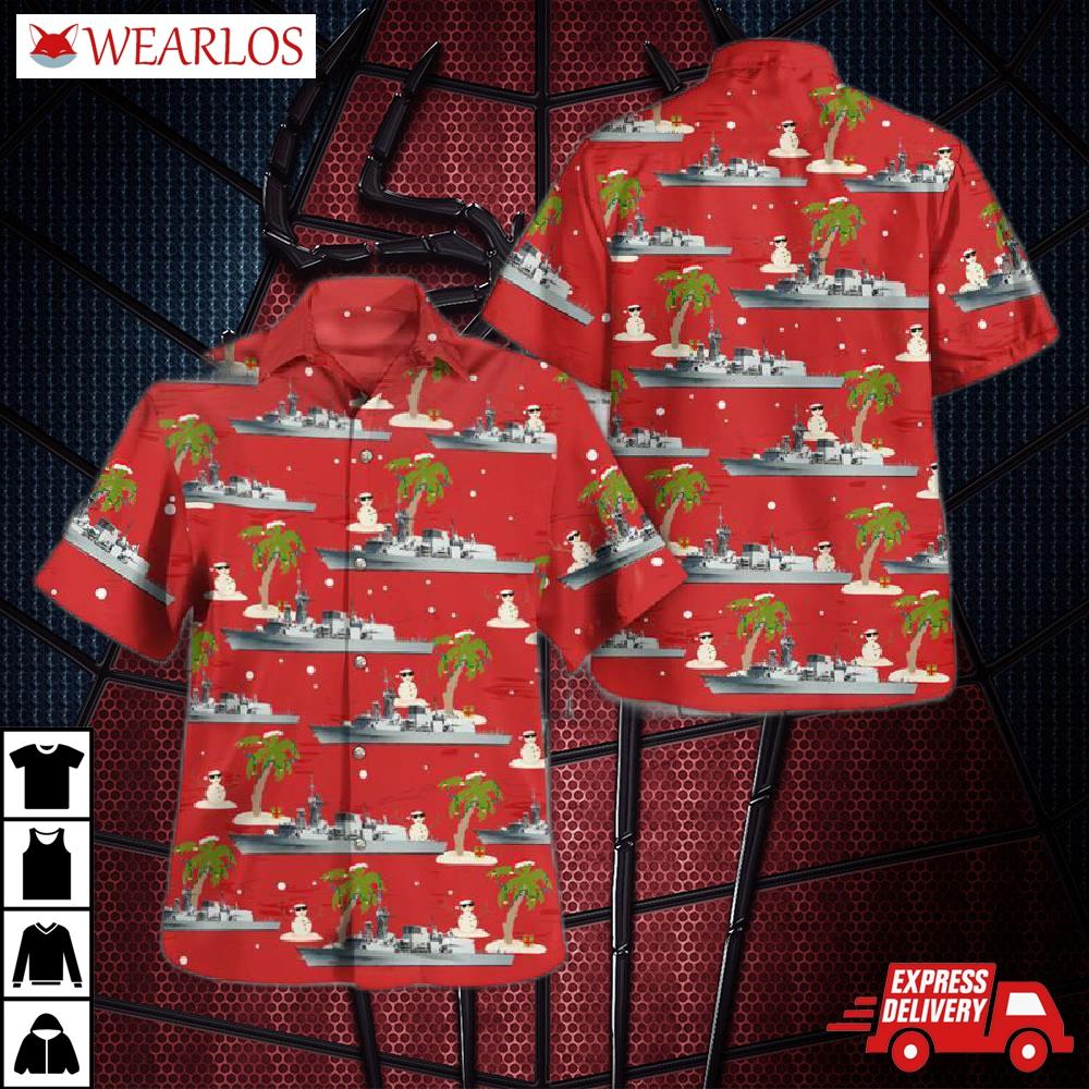 Royal Canadian Navy Hmcs Calgary (ffh 335) Christmas Hawaiian Shirt