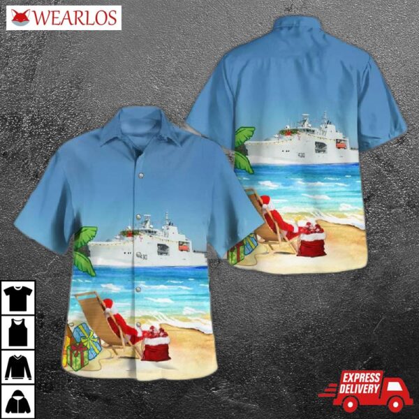 Royal Canadian Navy Hmcs Harry Dewolf (aopv 430) Christmas Hawaiian Shirt