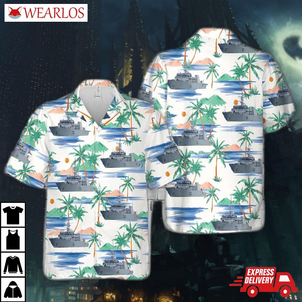 Royal Canadian Navy Kingston-class Coastal Defence Vessel Hawaiian Shirt