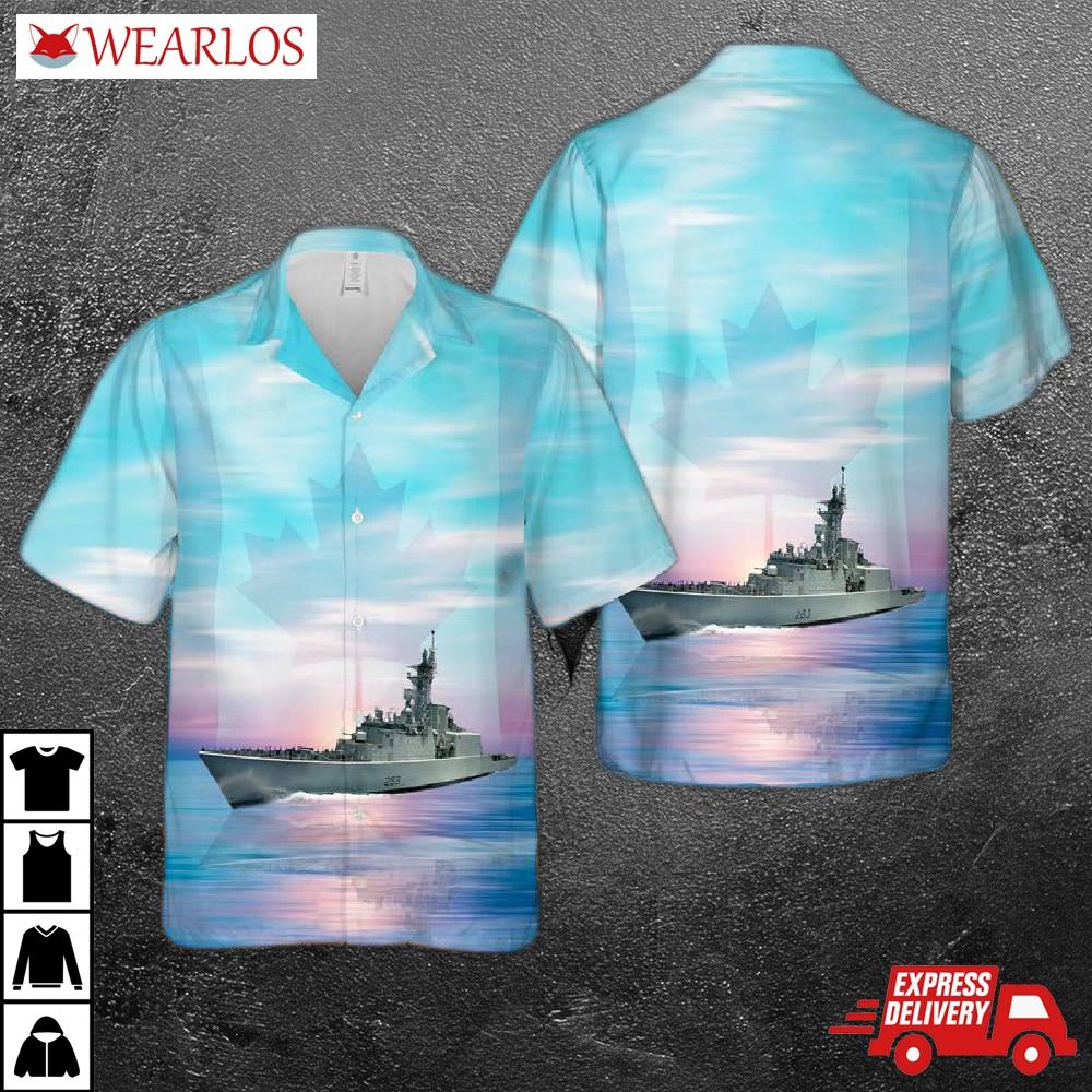 Royal Canadian Navy Rcn Hmcs Algonquin Ddg 283 Iroquois-class Guided Missile Destroyer Hawaiian Shirt