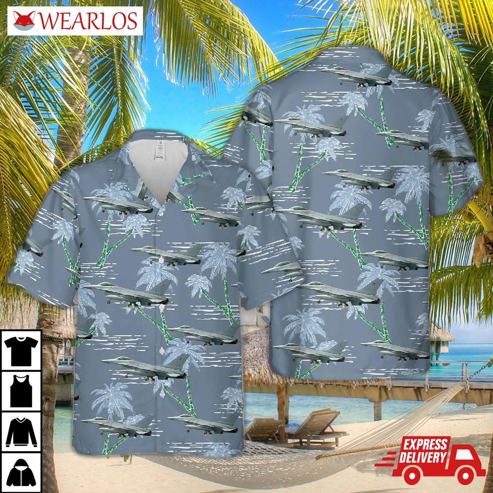 Royal Danish Air Force Eskadrille 727 F-16am Fighting Falcon (401) Hawaiian Shirt