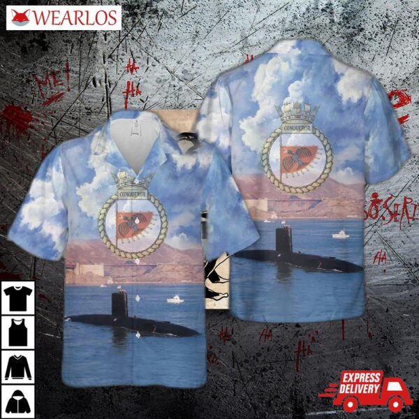 Royal Navy Hms Conqueror (s48) Churchill-class Nuclear-powered Submarine Hawaiian Shirt