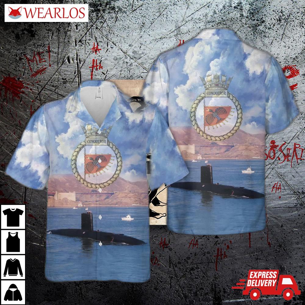 Royal Navy Hms Conqueror (s48) Churchill-class Nuclear-powered Submarine Hawaiian Shirt