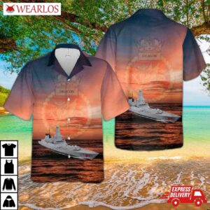 Royal Navy Hms Dragon (d35) Type 45 Hawaiian Shirt