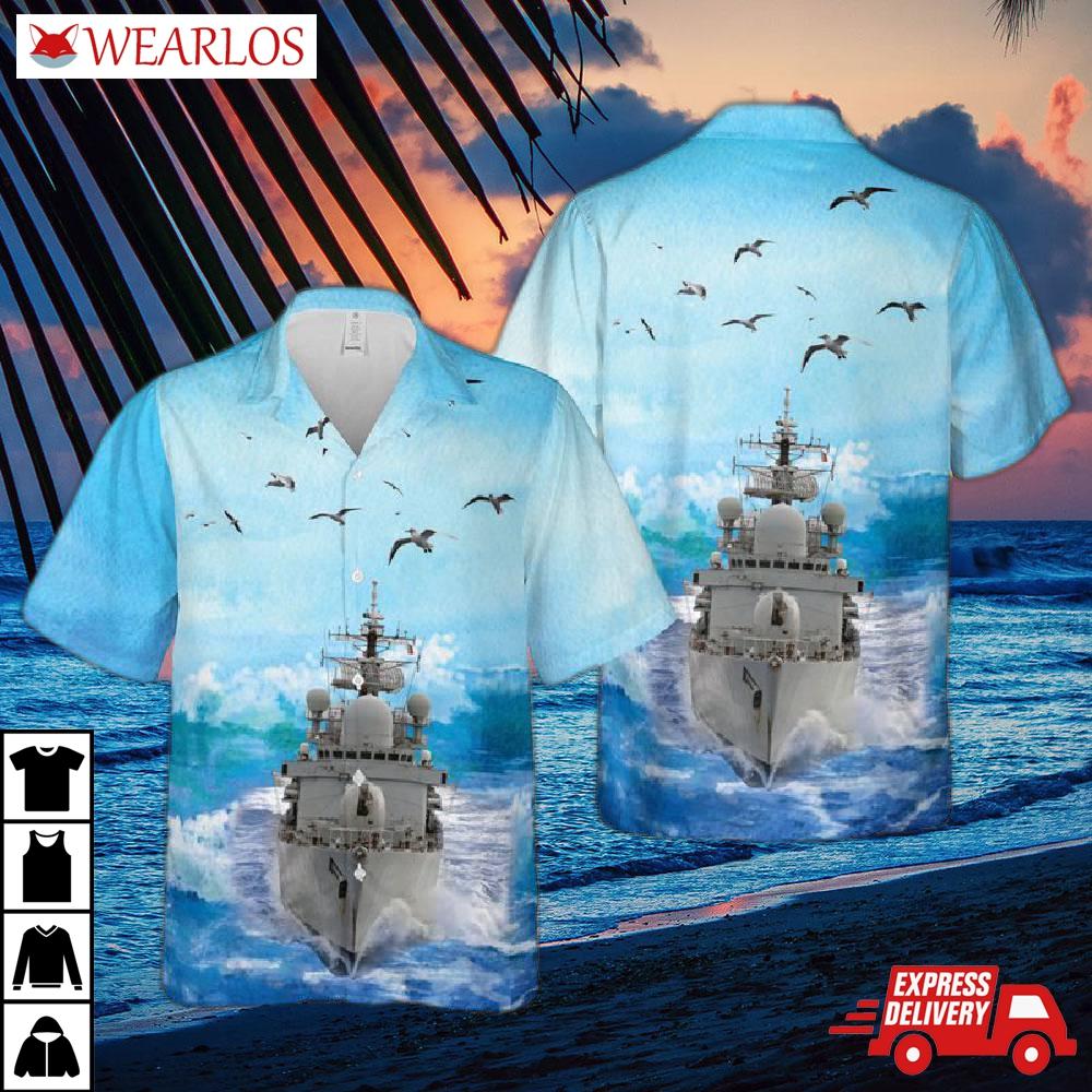 Royal Navy Hms Nottingham (d91) Hawaiian Shirt