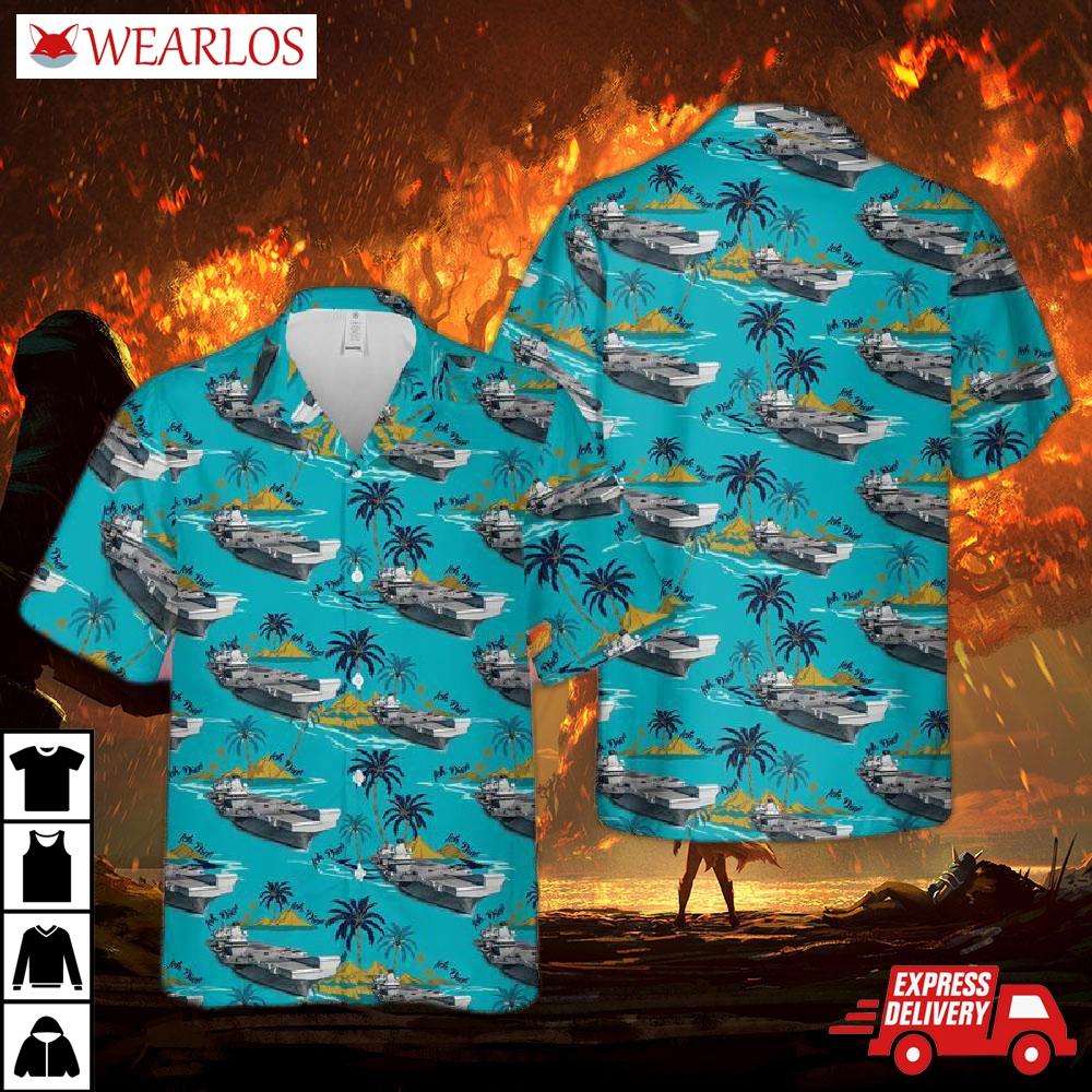 Royal Navy Rn Hms Prince Of Wales (r09) Queen Elizabeth-class Aircraft Carrier Hawaiian Shirt