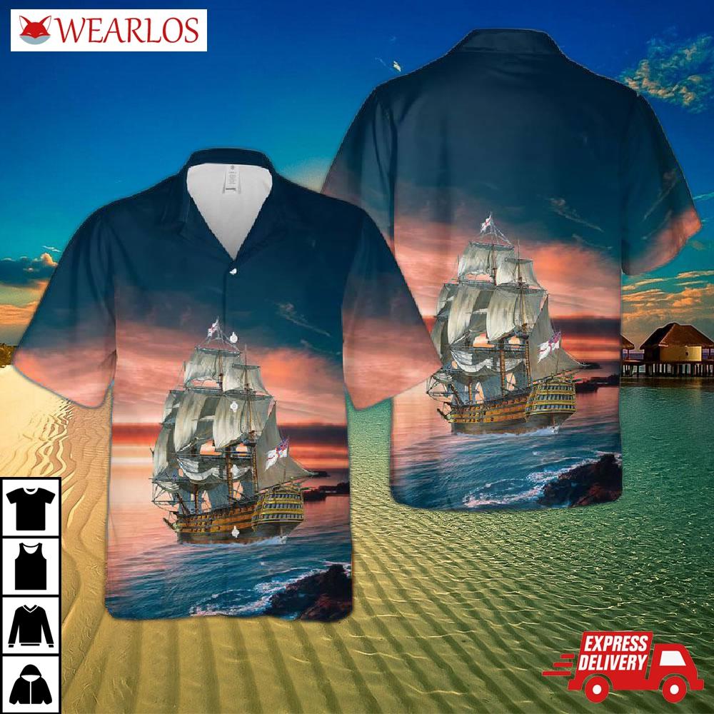 Royal Navy Rn Hms Victory Hawaiian Shirt