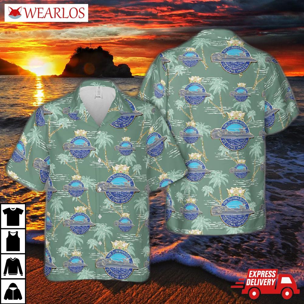 Royal Navy Submarines We Come Unseen Badge Hawaiian Shirt