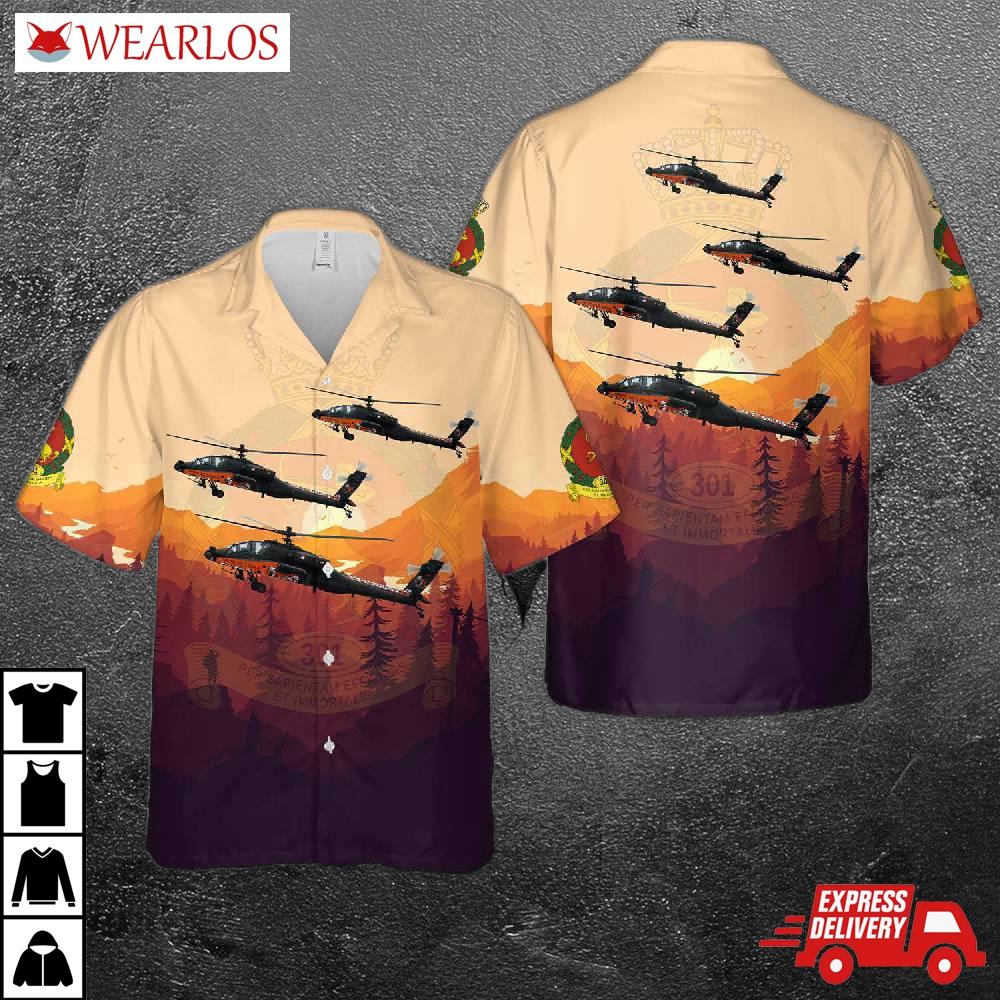 Royal Netherlands Air Force 301 Squadron Ah-64e Apache Hawaiian Shirt