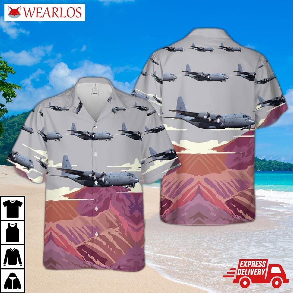 Royal New Zealand Air Force (rnzaf) Lockheed C-130h Hercules Hawaiian Shirt