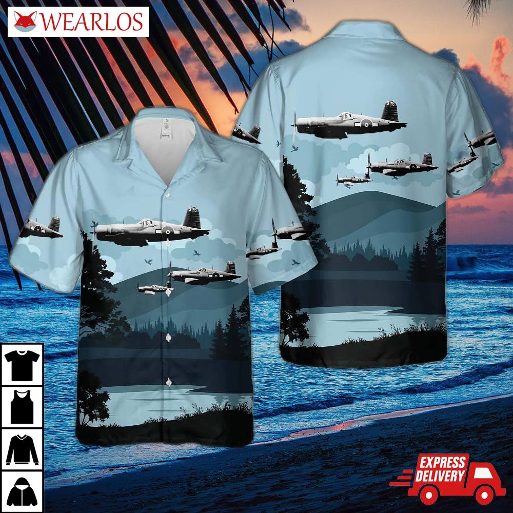 Royal New Zealand Air Force Vought F4u-1 Corsair In Wwii Hawaiian Shirt