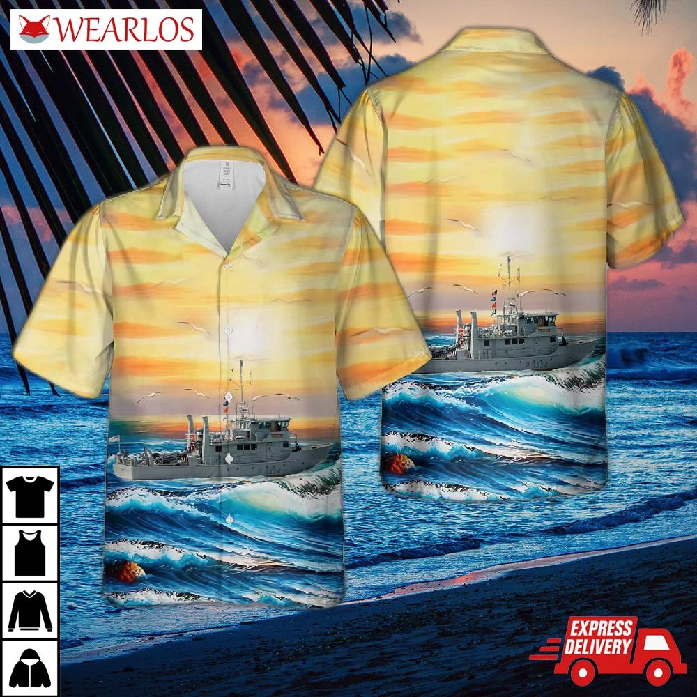 Royal New Zealand Navy Hmnzs Kiwi (p3554) Moa-class Patrol Boat Hawaiian Shirt