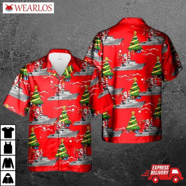Royal New Zealand Navy Rnzn Hmnzs Otago (p148) Christmas Hawaiian Shirt