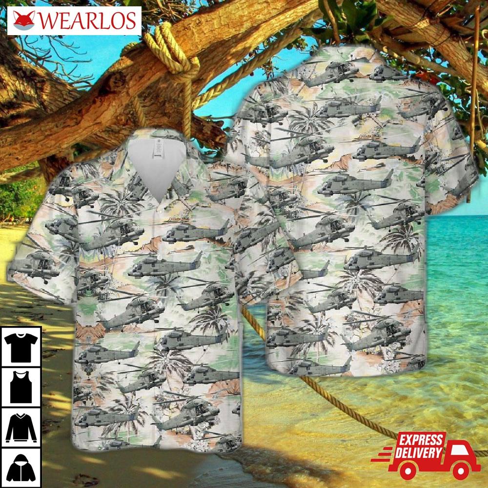 Royal New Zealand Navy Sh-2g(i) Seasprite Helicopter Hawaiian Shirt