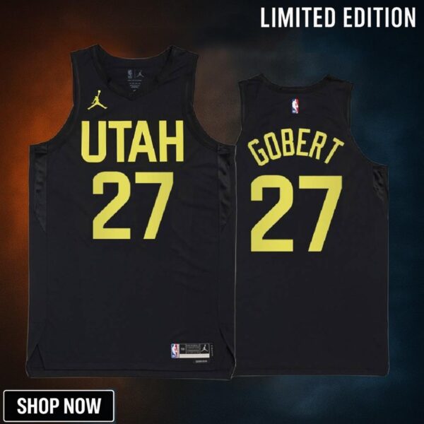 Rudy Gobert 27 -23 Utah Jazz Black Statement Edition Men Jersey