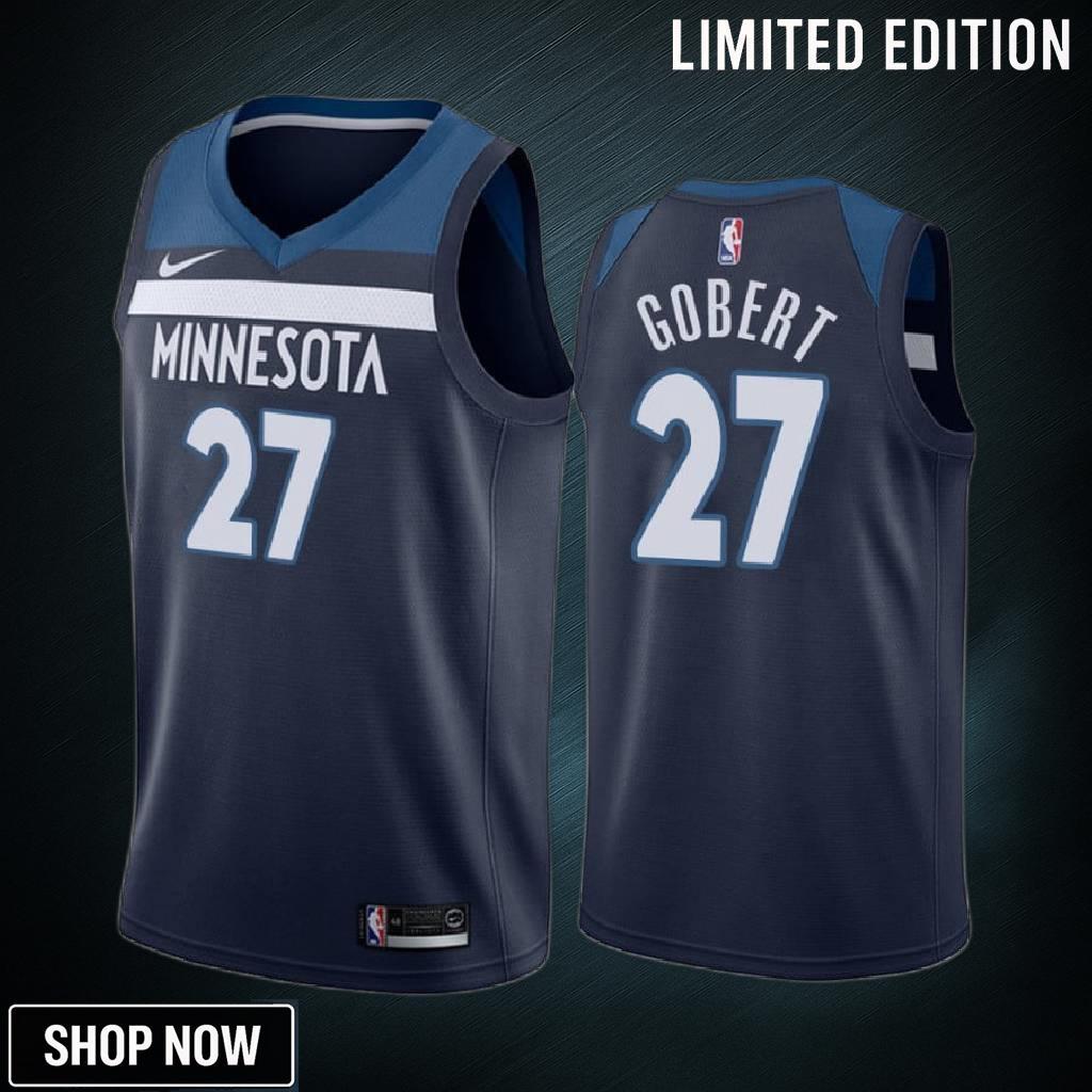Rudy Gobert 27 Minnesota Timberwolves -23 Icon Edition Navy Jersey