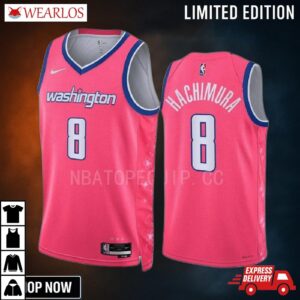 Rui Hachimura 8 -23 Washington Wizards Pink City Edition Jersey Cherry Blossom