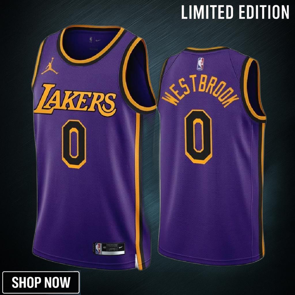 Russell Westbrook -23 Los Angeles Lakers Purple 0 Statement Edition Jersey - Men