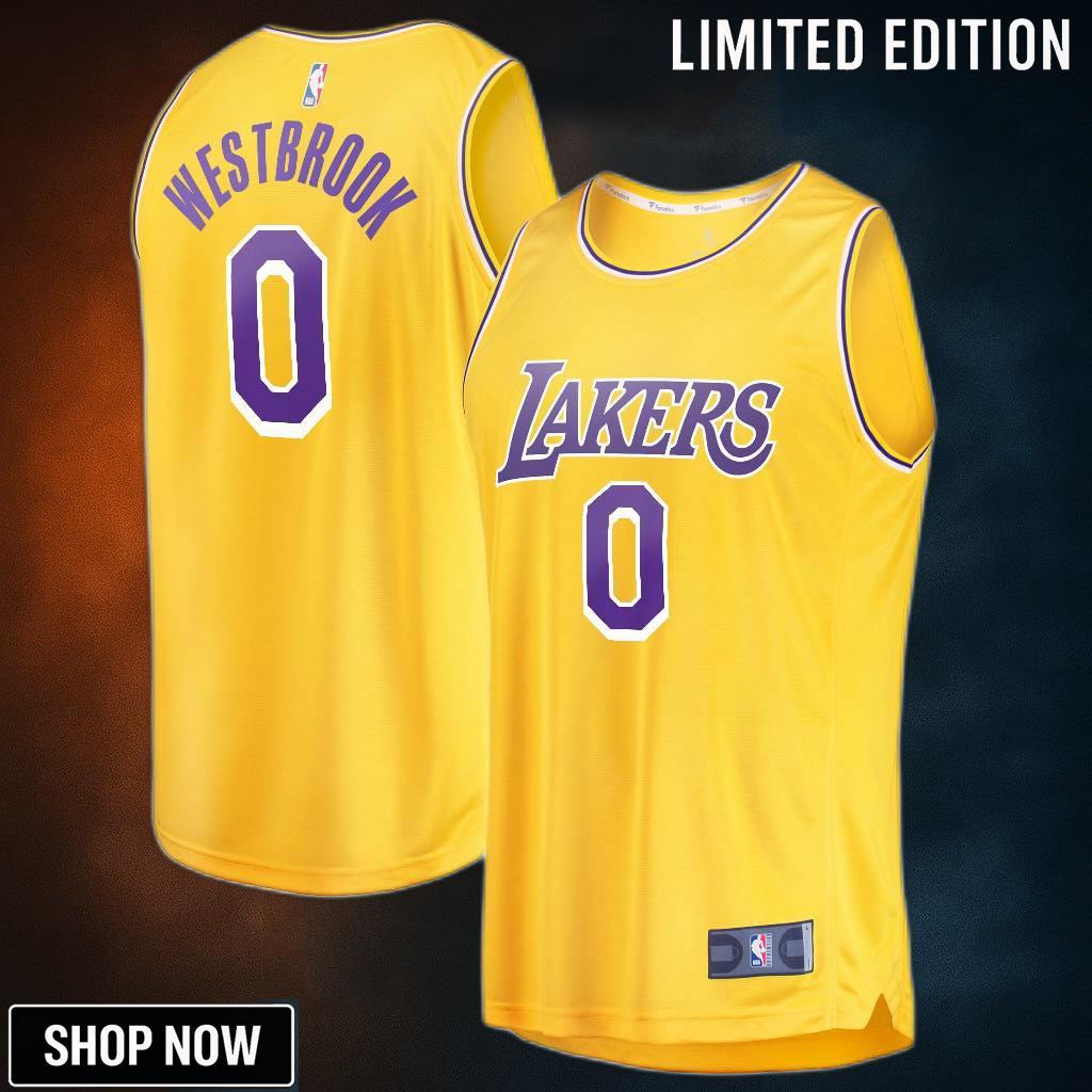 Russell Westbrook Los Angeles Lakers Fanatics Branded Fast Break Replica Jersey Gold - Icon Edition Nba